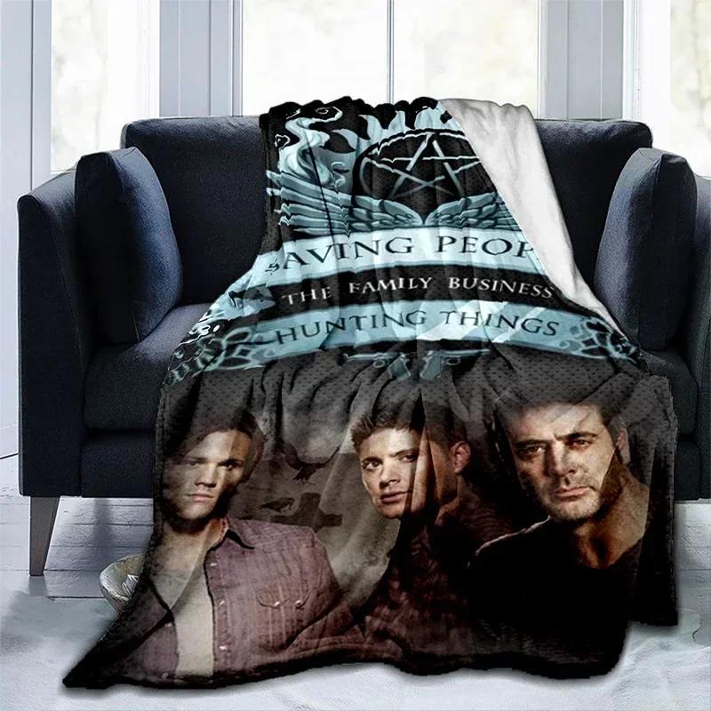 Film Supernatural - Kötü Güç Baskılı Battaniye, Moda Sıcak Kenarlı Battaniye, Piknik Battaniyesi, Yatak Battaniyesi, Doğum Günü Hediyesi