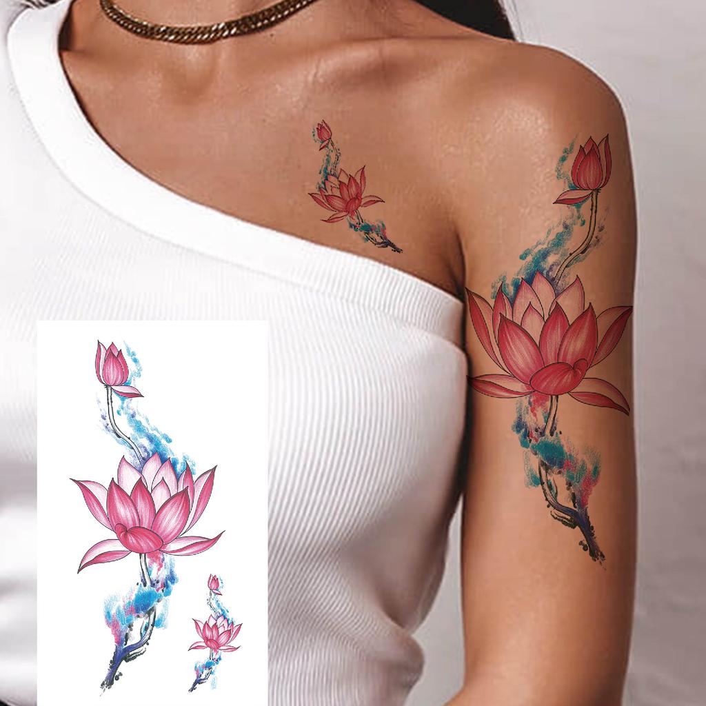 1 Sheet Black Henna Mandala Fake Jewels Temporary Sleeve Tattoos For Women Girls Forearm Waist Chest Back Tattoo Sticker Decal