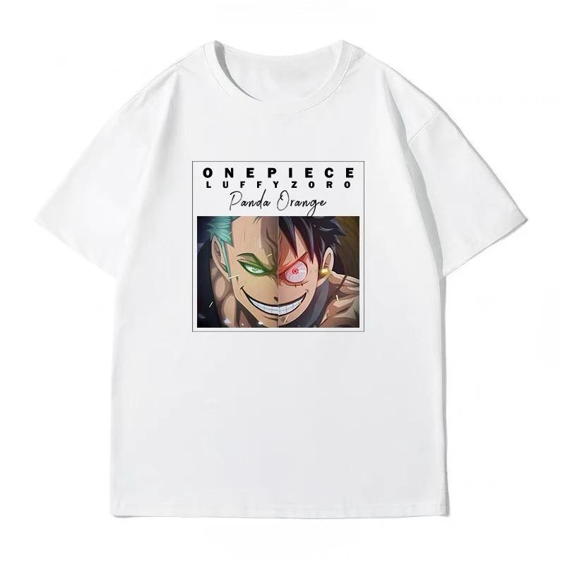 ONE PIECE Anime T-shirt Men's Two-dimensional Cotton Oversize Loose-printed Summer Short-sleeved Top Parent-child Clothing