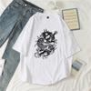 Damen Harajuku Y2K Oversized T-Shirt Drache Goth Anime Grafik-T-Shirt Vintage pro Choice Sommer Poly-Baumwoll-Set Oberteile