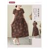 2025 Summer New Retro Literary Loose Round Neck Short Sleeve Midi Dresses