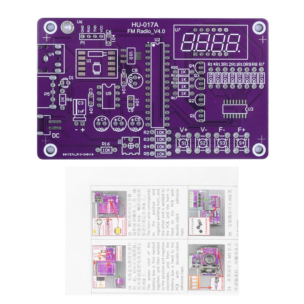 HU-017A HU-017BRDA5807S Radio Kit FM DIY Electronic Parts Learning Set 87-108MHz With/without Housing
