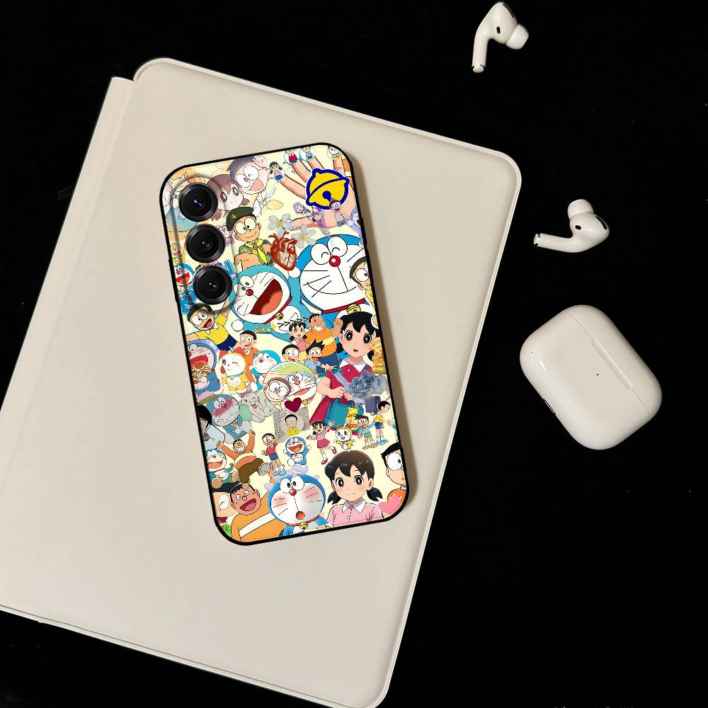 Anime D-DoraemonS-M Phone Case Silicon Phone Case For Samsung S24, S25 S22,S30,Note20,Lite,Ultra,Shockproof, Black,Case