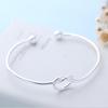 New Fashion Jewelry Not Allergic 925 Sterling Silver Blangles Simple Love Knot Slender Personality Opening Bracelets SL041