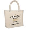 Beach Bag - PLANETEE - Property of the Best Priest - Beige Cotton - Large Size - Printed In France