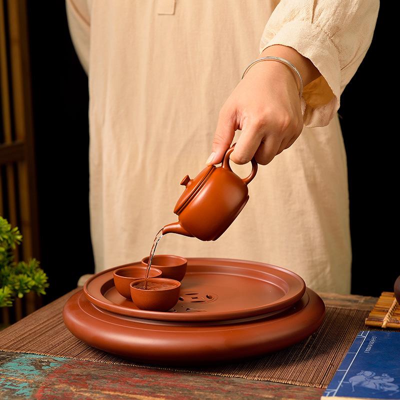 Small capacity hand-pulled cinnabar mud purple sand teapot Xi Shi Siting horizontal antique teapot Kung Fu tea set