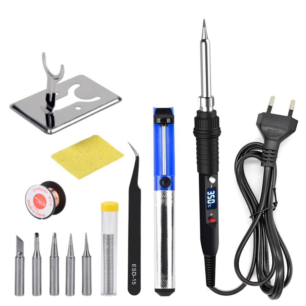JCD 80W Soldering Iron Sponge Professional Tin Electric Bread Adjustable Temperature 220V Lead-free Welding Repair Tools