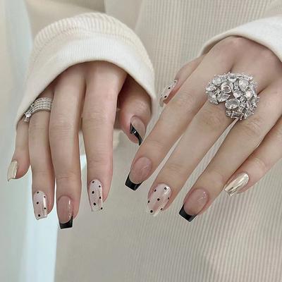 24 Pezzi Corti Balletto Semplici Francesi Retrò Polvere Specchio Magico Polvere Perla Manicure Vendita Calda Popolari Unghie Finte