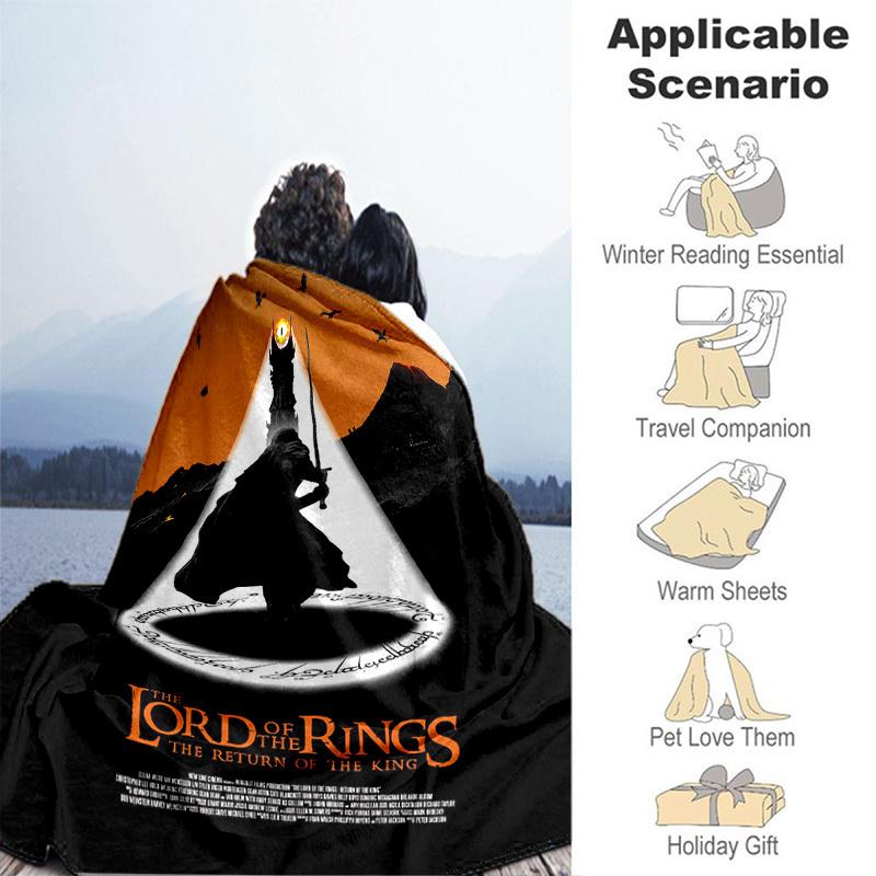 1pc The Return of the King Cartoon Blanket,Portable Throw for Travel & Camping, All Season Cozy Blanket,Ideal Gift