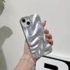 Qianliyao 3D Electroplated Water Ripple Pattern Silver Phone Case For iPhone 17 16 15 14 13 12 11 Pro Max Soft Shockproof Cover