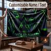 City Cyberpunk Theme Throw Blanket Custom Name Text Personalized Blanket Soft Cozy Blanket for Home Sofa Bed