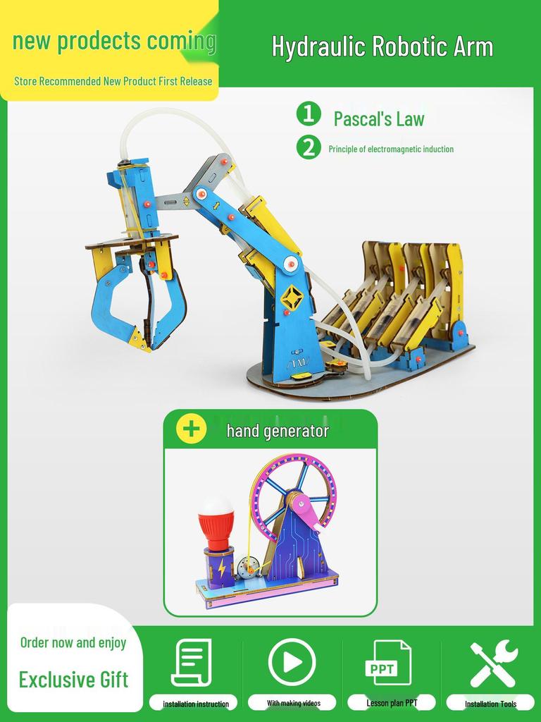 DIY Hydraulic Arm Kit: Explore Pascal's Law with this Hands-On Physics Experiment for Teaching Aids