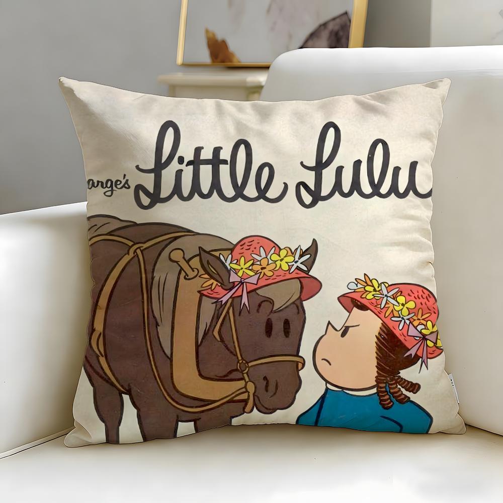 classic cartoon The Little Lulu Show Cushion Cover Soft EasyWash Pillow Case Versatile for Couch Bed Travel and Office