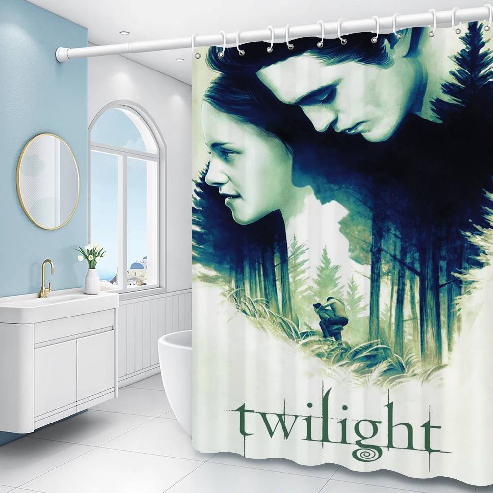 Classic Movie Twiligh Funny And Creative Beach Shower Curtain Waterproof Polyester Bath Curtains For Bathroom Decorate With Hook