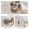 Bow Bear Cotton Slippers Autumn and Winter Home Plush Soft Bottom Bedroom Non-slip Warm Cotton Mop