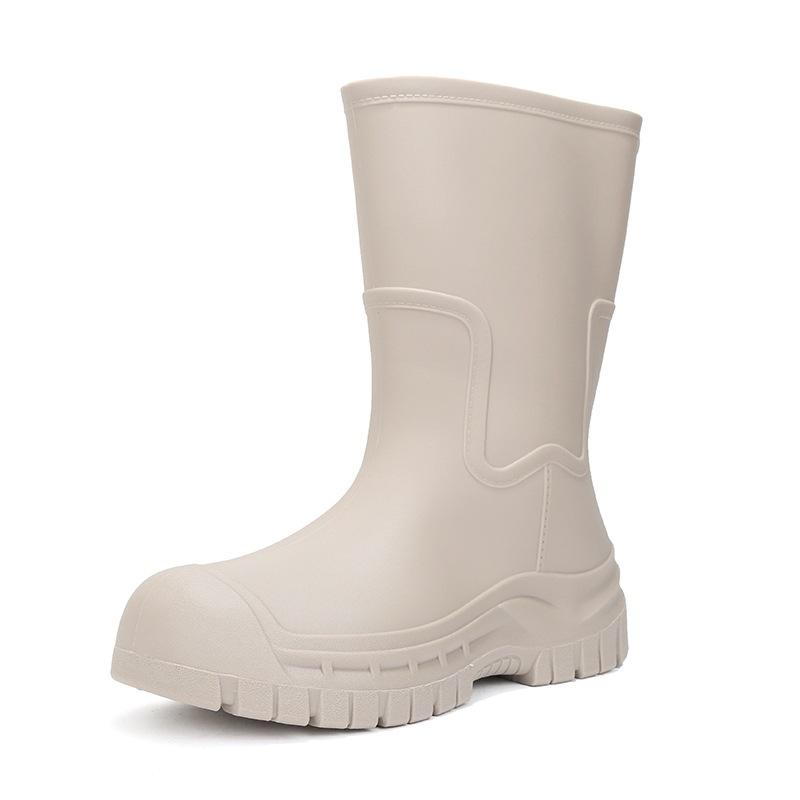 

Водонепроницаемый комплект резиновые сапоги нескользящие модные уличные водные туфли взрослые износостойкие новые для通勤 бархатные теплые мужские дождевые туфли 44