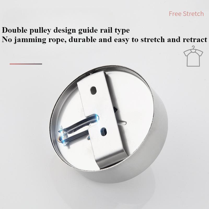 Stainless steel extendable steel wire clothesline drying rack balcony invisible non perforated shrinkage clothes drying rack