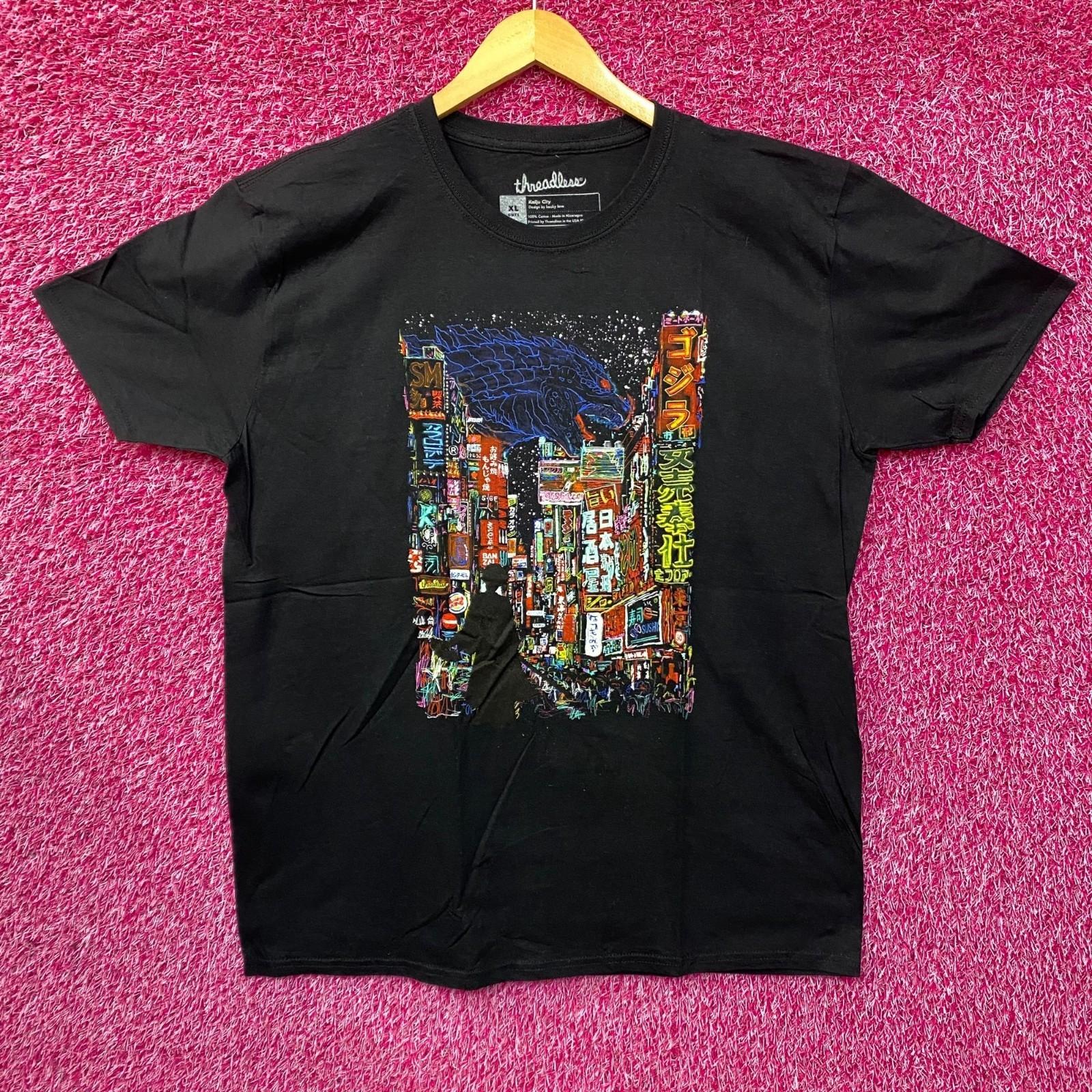 Threadless Godzilla Kaiju City Graphic  Design T-Shirt L