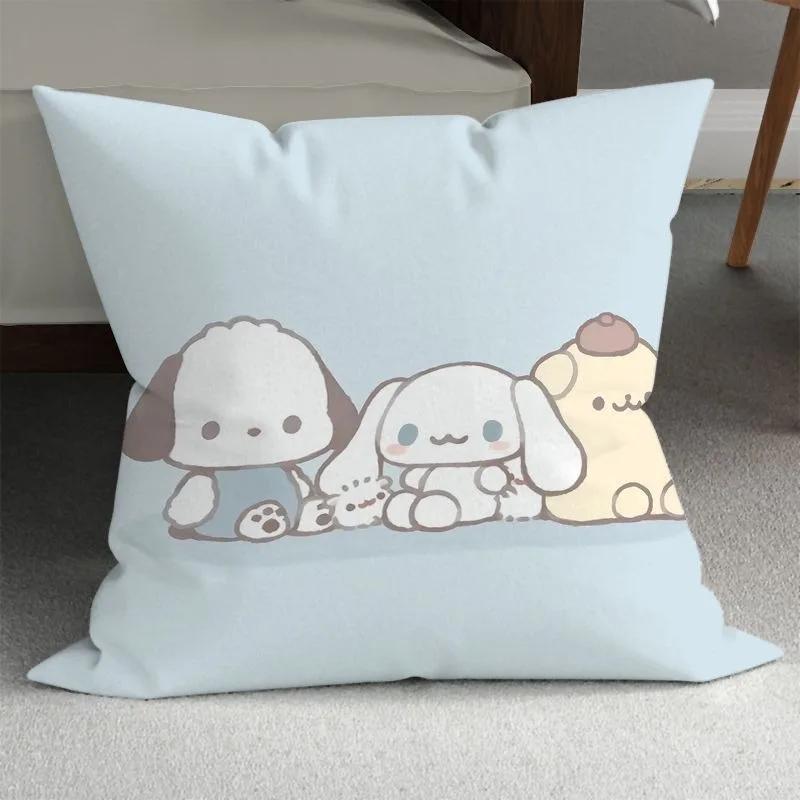 Sanrio Cute Girly Pillowcase HelloKitty Cinnamon Dog Pillowcase Kawaii Room Decoration Home Living Room Sofa Cushion Cover