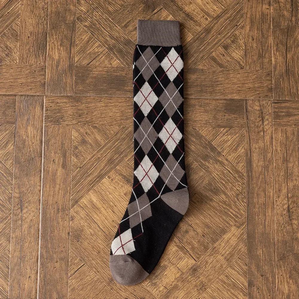 Fashion Plaid Women Stockings Long Socks Stockings Women College Style Knitted Cotton Knee Socks Stockings Japanese School Girls
