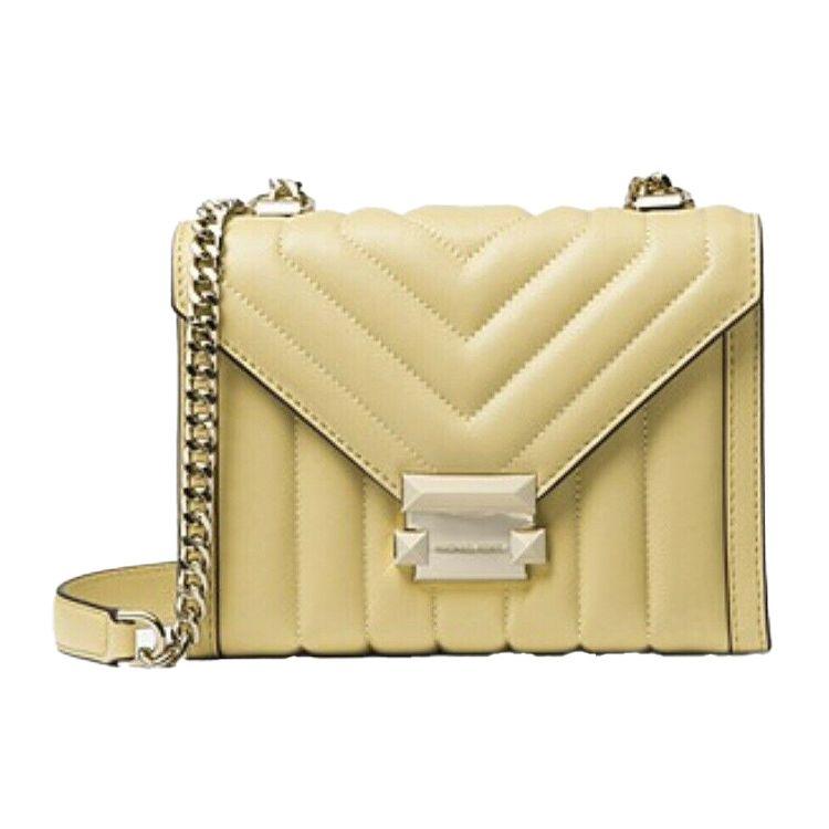 

Michael Kors MK Whitney Quilted Flap Chain Minimalist Commuter Leather Shoulder Bag Women Bags Light-Yellow 30F8TXIL1T-BUTTERCUP Basic Set (Bag+Dust Bag)