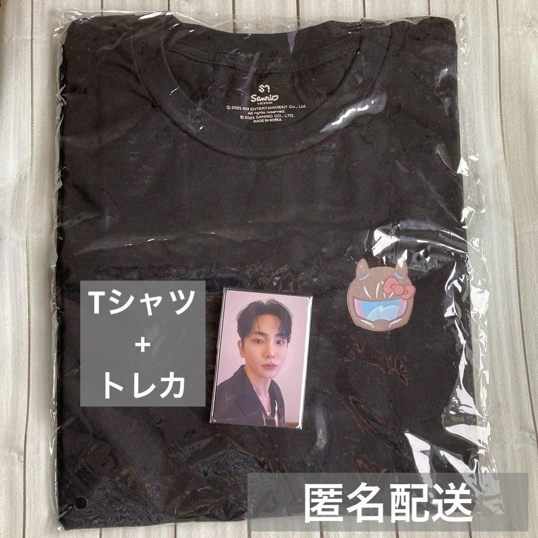 

[USED] SHINee KEY×HALLO KITTY T-shirt black + trading card included