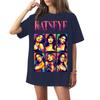 Adult and Kids Casual Letter Print Short Sleeve T-Shirt for Family Matching Everyday Wear