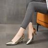With Medium Heels Sexy Stilito Pointed Toe Woman Pumps Shoes for Women Block Heel Chunky Luxury Brand Chic and Elegant 39 Y2k