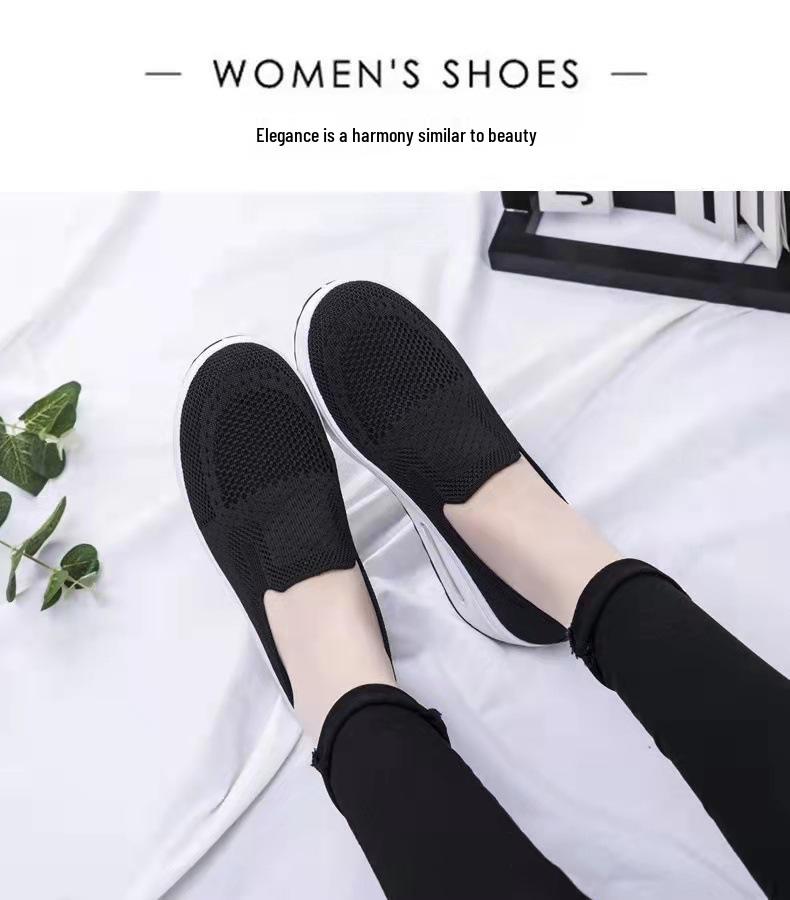 Women's Casual Summer Mesh Slip-on Shoes - Soft, Comfortable, Breathable, Versatile for Middle-aged and Elderly