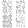 1bag 4Pcs 4 Styles PVC Window Static Stickers Waterproof 3D Laser Electrostatic Glass Window Decals for Window Decoration Mixed Shapes