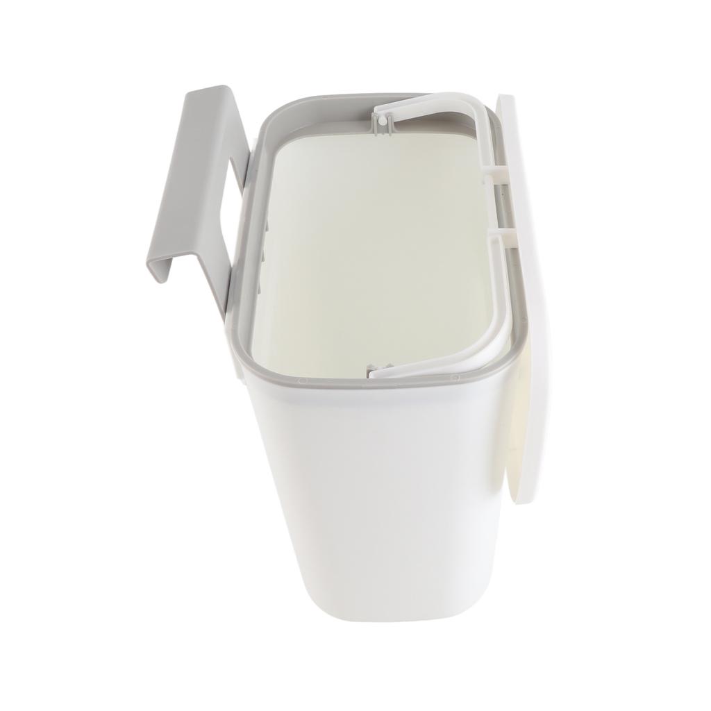 Wall Mount Trash Bin Large Capacity Hanging Small Trash Can Waste Basket with Lid for Bathroom