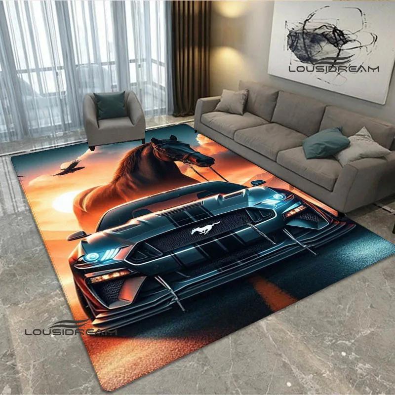 3D M-Mustang car logo printed carpet kitchen mats Non -slip carpet outdoor carpets area rug bedroom decor birthday gift