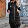Nueva sudadera con capucha de otoño e invierno para mujer, talla grande, holgada, con capucha y longitud media