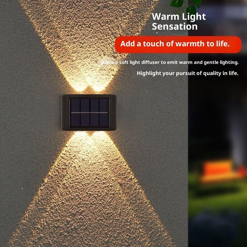 4-10 Led Solar Lamp Outdoor Waterproof Wall Lights For Garden Yard Decor Landscape Up And Down Luminous Lighting 1Pc