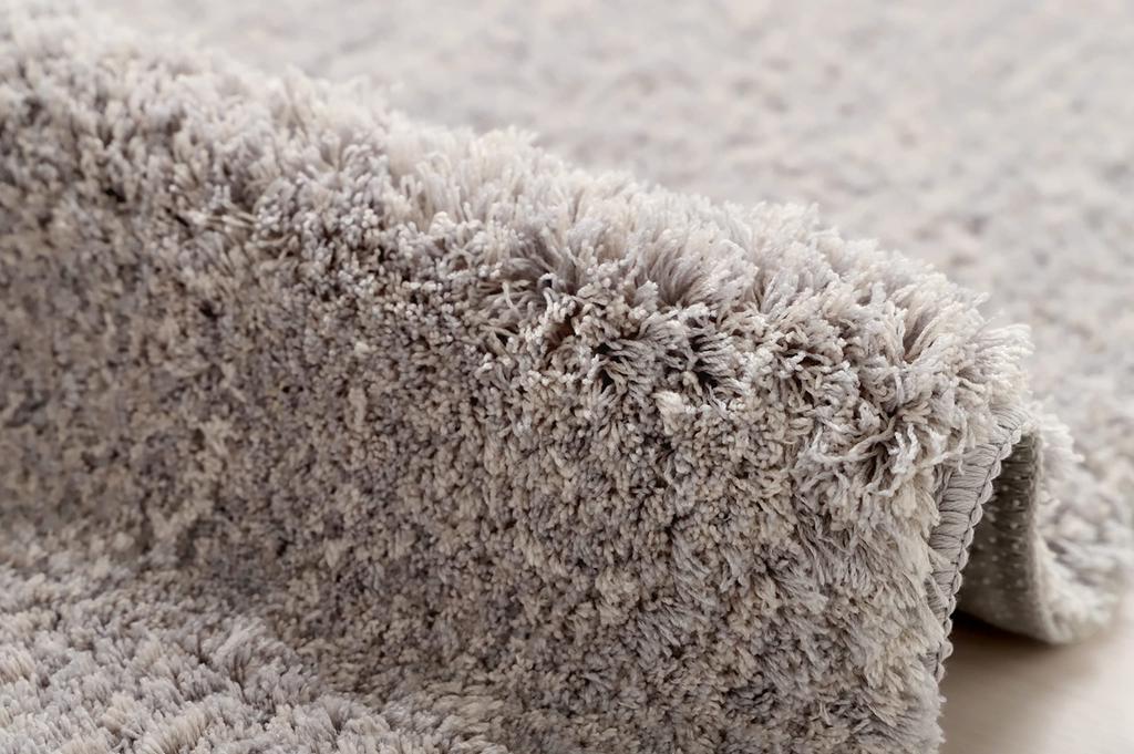 IKEHIKO Entryway Mat, Soft and Fluffy Shag, Gray, Rectangular, Approx. 45 x 75cm, Non-Slip, Mixed, Natural, Solid, High-Density, #1311480134901