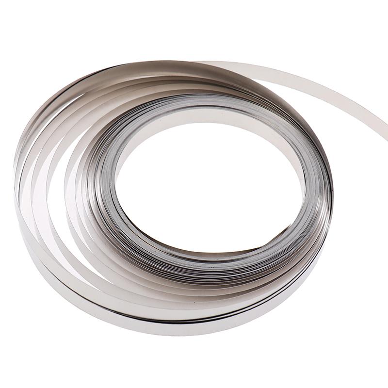 2 M / 5 M Breite 8/10/15 mm Dicke 0,15 / 0,2 mm Vernickelter Stahlband-Steckverbinder-Gürtel Für 18650 Li-Ionen-Batterien Punktschweißen