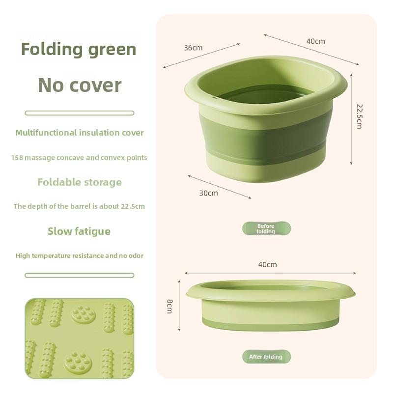 

Складная ванночка для ног – портативный, закрытый таз с эргономичным дизайном, подходит для путешествий и домашнего использования зелёный