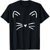 Funny Cute Cat Face Heart Nose Cat Lover T-Shirt for Men Women Girls Kids