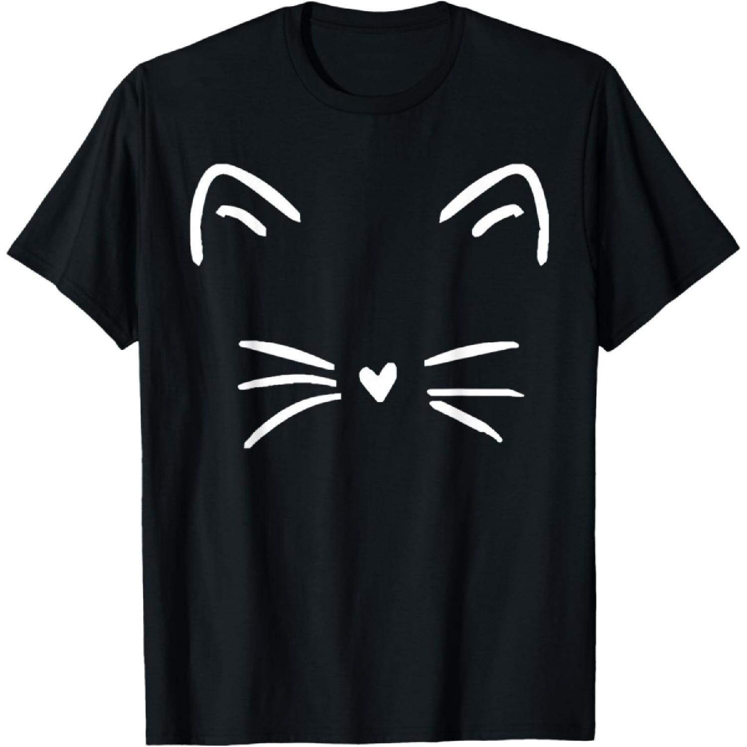 

Funny Cute Cat Face Heart Nose Cat Lover T-Shirt for Men Women Girls Kids XXXXXL чорний