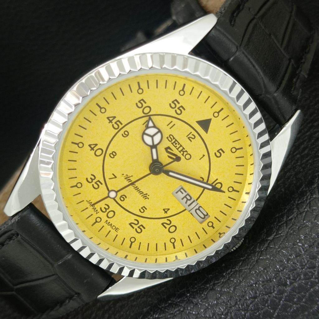 ОТРЕСТАВРИРОВАННЫЕ ВИНТАЖНЫЕ SEIKO 5 АВТОМАТИЧЕСКИЕ 6309A ЯПОНИЯ МУЖСКИЕ ЖЕЛТЫЕ ЧАСЫ a442969-1