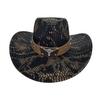 European And American Snake Pattern Western Cowboy Hat Ethnic Style Bull Head Decoration Men'S And Women'S Top Hat 9.5Cm Large Brim Jazz Hat