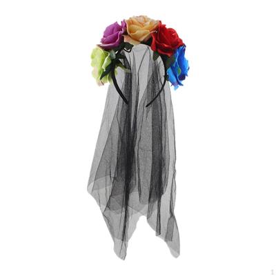 Halloweenowa opaska z różami na głowę Cosplay Prezent Nakrycie głowy dla panny młodej na występy sceniczne