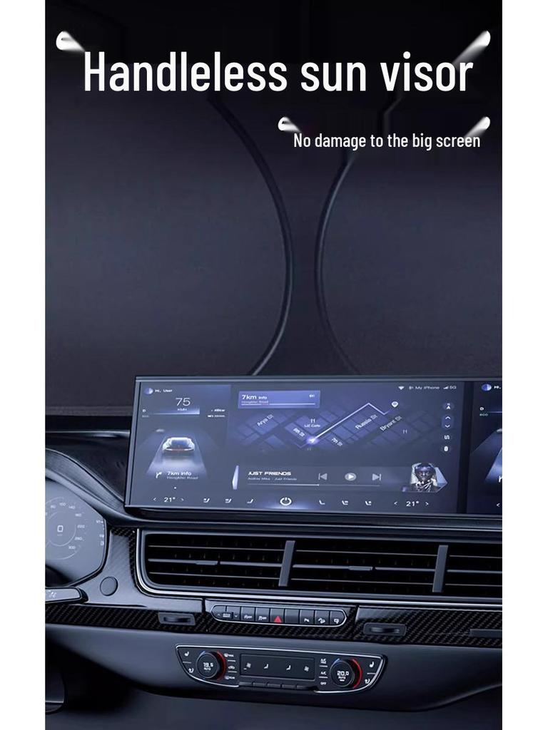 Xiaomi SU7 Car Sunshade: Deep Space Cooling Cloth for Front Windshield - Heat Insulation & Light Blocking.