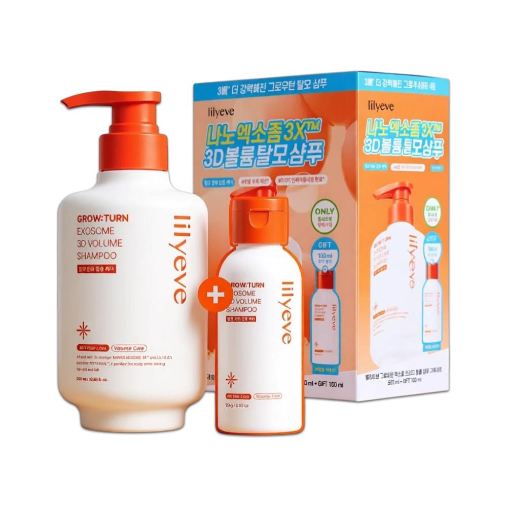 lilyeve Growturn 3D Volume Shampoo Set 500ml + 100ml – Volumizing Scalp Care Shampoo for Fine Hair