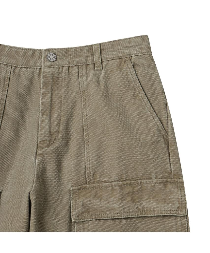 Keoseuuteommellou Beige Oxford Cotton Cargo Pants_Cwpam25392Bex