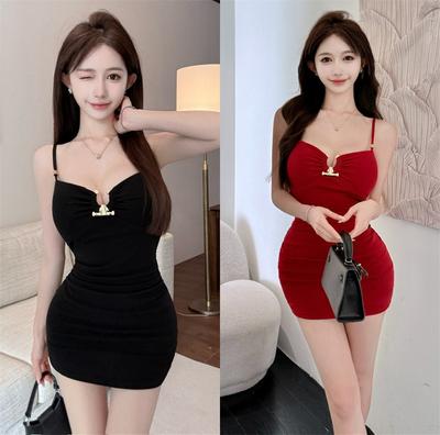 Pure Desire Hip Skirt Suspender Dress Summer New Temperament Waist Thin Nightclub Sexy Dress Dress