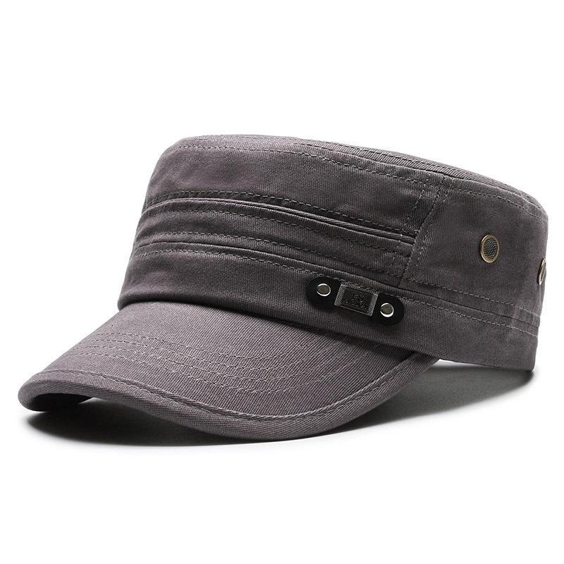 

Мужская хлопковая плоская кепка в корейском стиле - сетчатая кепка для рыбалки и путешествий adjustable серый