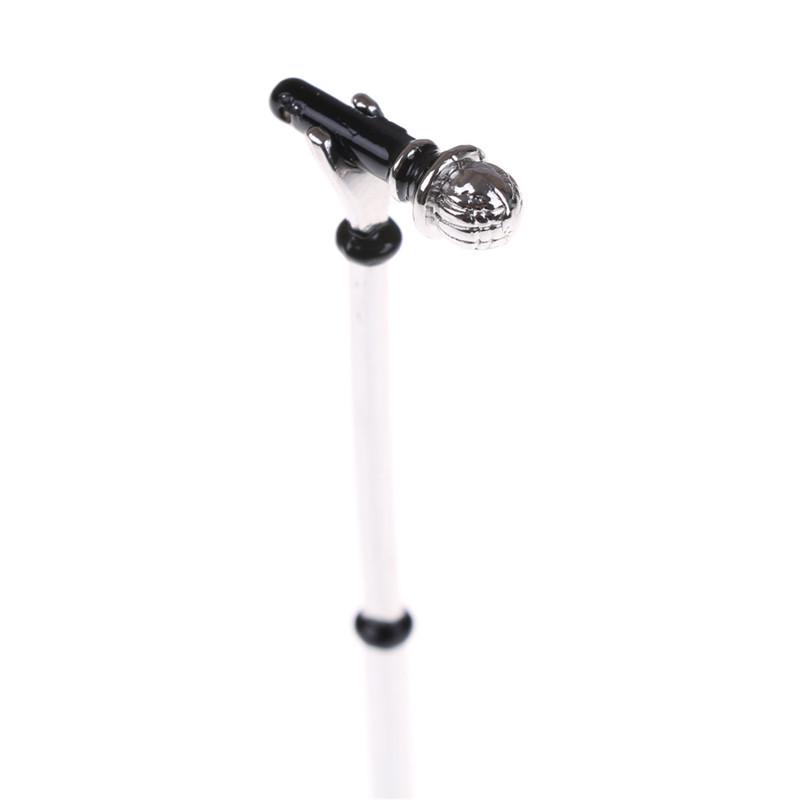 Cute Mini Metal Microphone Model 1:12 Doll House Dollhouse Miniature Furniture Accessories