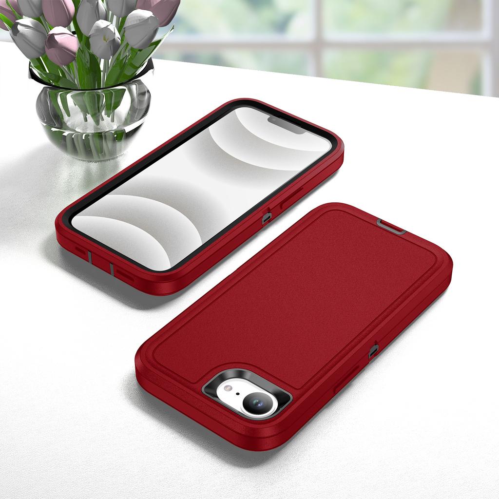 For iPhone 16e Case PC + Silicone + EVA 3 in 1 Shockproof Phone Cover