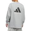 Adidas Basketball Long Sleeve Crew Neck T-Shirt Unisex Tops Medium-Heather-Gray JZ9529